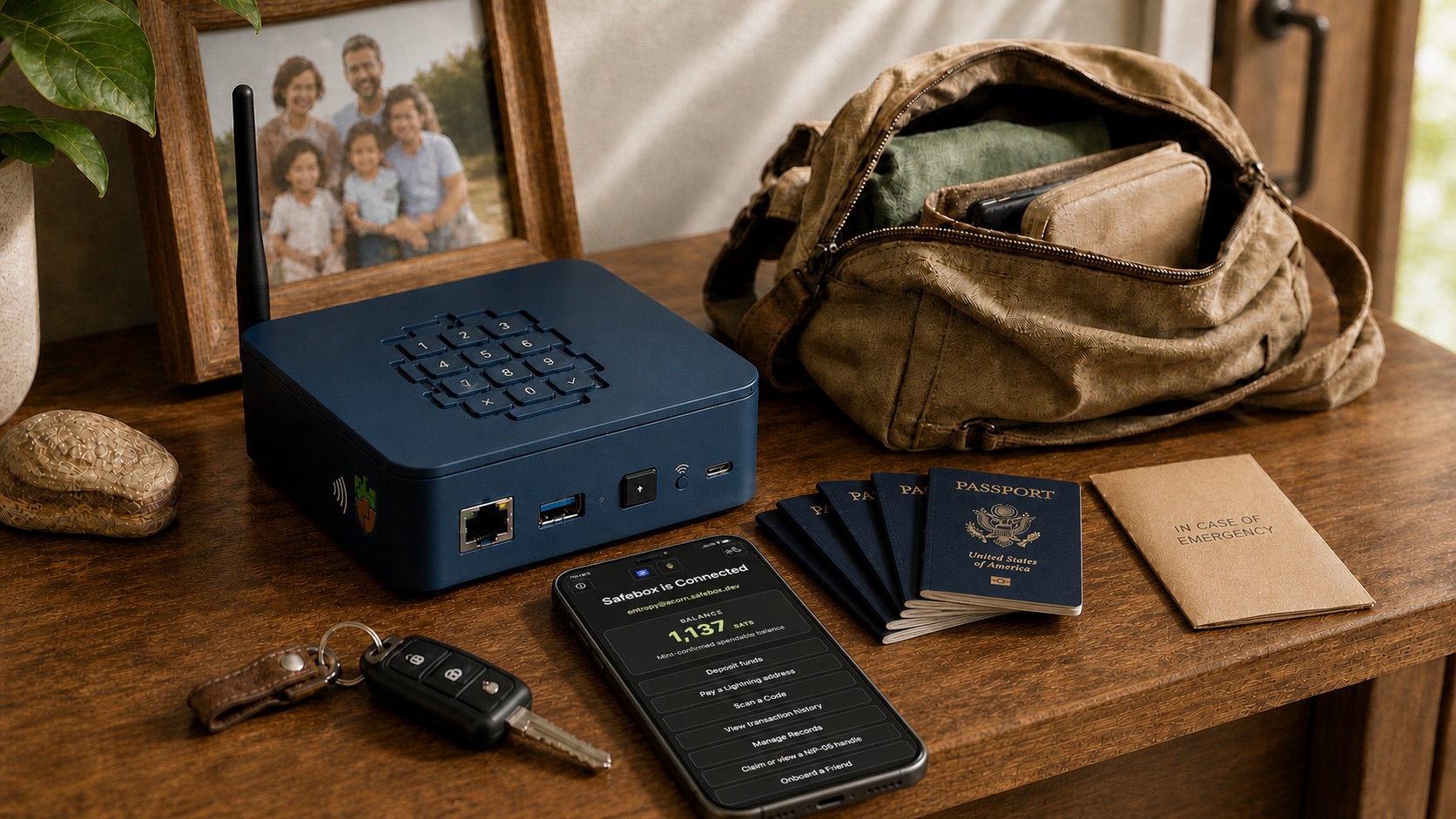 A Lockbox appliance and phone ready for local use